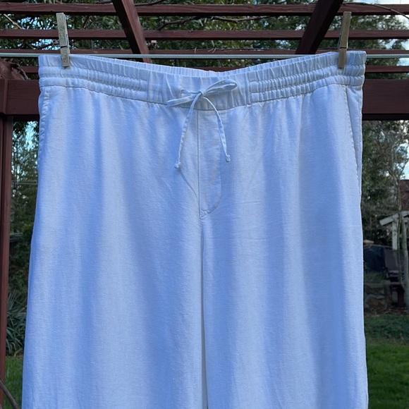 🩷 OLD NAVY; Brand New w/Tags; 55% Linen/45% Rayon White Viscose Pants; Size LT! - Picture 5 of 12